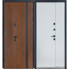 Двері вхідні БУЛАТ Термо Хаус модель 710/265 — 1200 мм Дуб бронза/Молочний