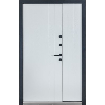 Входные двери БУЛАТ Термо Хаус модель 710/265 — 1200 мм Дуб бронза/Молочный