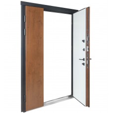 Двері вхідні БУЛАТ Термо Хаус модель 710/265 — 1200 мм Дуб бронза/Молочний