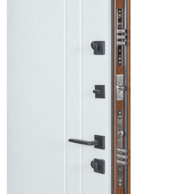 Входные двери БУЛАТ Термо Хаус модель 710/265 — 1200 мм Дуб бронза/Молочный