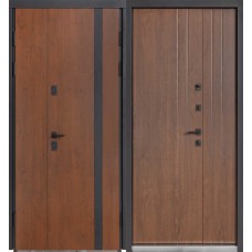 Двері вхідні БУЛАТ Термо Хаус модель 710/265 — 1200мм Дуб бронза/Горіх натуральний
