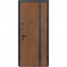 Двері вхідні БУЛАТ Термо Хаус модель 710/265 Дуб бронза/Горіх натуральний