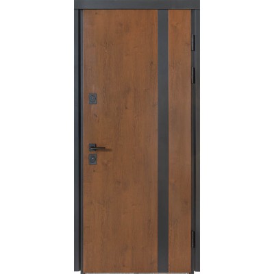 Вхідні двері БУЛАТ Термо Хаус модель 710/265 Дуб бронза/Горіх натуральний