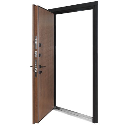 Вхідні двері БУЛАТ Термо Хаус модель 710/265 Дуб бронза/Горіх натуральний