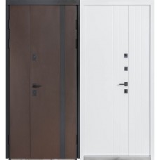 Двері вхідні БУЛАТ Термо Хаус модель 710/265 — 1200 мм Венге темний/Білий атласний