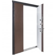 Двері вхідні БУЛАТ Термо Хаус модель 710/265 — 1200 мм Венге темний/Білий атласний