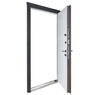 Входные двери БУЛАТ Термо Хаус модель 710/265 Венге темный/Белый атласный