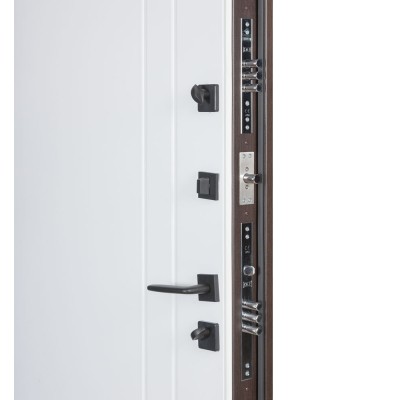 Входные двери БУЛАТ Термо Хаус модель 710/265 Венге темный/Белый атласный