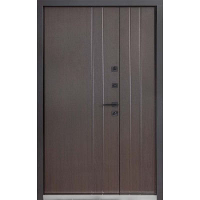 Входные двери БУЛАТ Термо Хаус модель 710/265 — 1200мм Венге темный/Венге темный