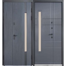 Двері вхідні БУЛАТ Термо Хаус модель 705/431 — 1200 мм Темний антрацит/Антрацит сірий