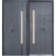 Двері вхідні БУЛАТ Термо Хаус модель 705/431 — 1200 мм Темний антрацит/Антрацит сірий