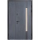 Двері вхідні БУЛАТ Термо Хаус модель 705/431 — 1200 мм Темний антрацит/Антрацит сірий