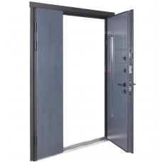 Двері вхідні БУЛАТ Термо Хаус модель 705/431 — 1200 мм Темний антрацит/Антрацит сірий