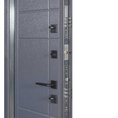 Вхідні двері БУЛАТ Термо Хаус модель 705/431 — 1200 мм Темний антрацит/Антрацит сірий