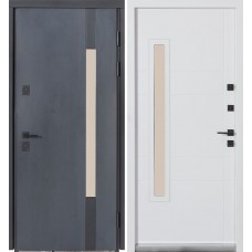 Двері вхідні БУЛАТ Термо Хаус модель 705/431 Темний антрацит/Білий атласний
