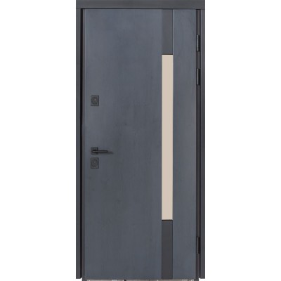 Вхідні двері БУЛАТ Термо Хаус модель 705/431 Темний антрацит/Білий атласний