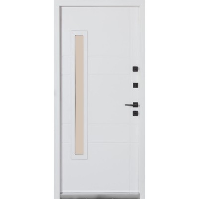 Вхідні двері БУЛАТ Термо Хаус модель 705/431 Темний антрацит/Білий атласний