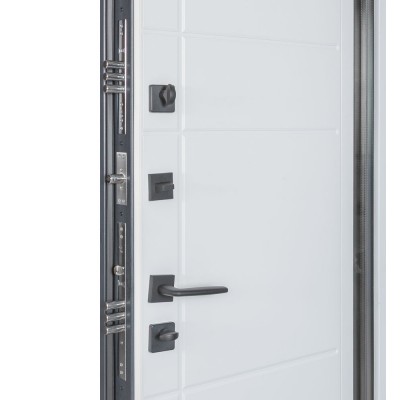 Вхідні двері БУЛАТ Термо Хаус модель 705/431 Темний антрацит/Білий атласний