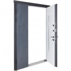 Двері вхідні БУЛАТ Термо Хаус модель 705/431 — 1200 мм Темний антрацит/Білий атласний