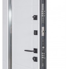 Двері вхідні БУЛАТ Термо Хаус модель 705/431 — 1200 мм Темний антрацит/Білий атласний