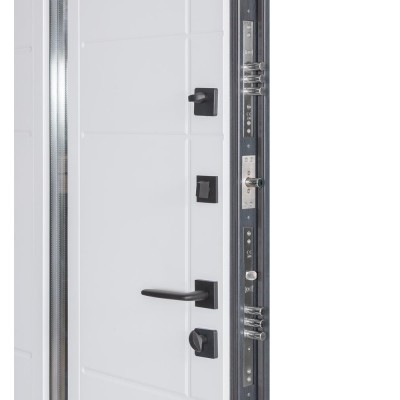 Вхідні двері БУЛАТ Термо Хаус модель 705/431 — 1200 мм Темний антрацит/Білий атласний