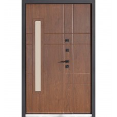 Двері вхідні БУЛАТ Термо Хаус модель 705/431 — 1200 мм Дуб бронза/Горіх натуральний