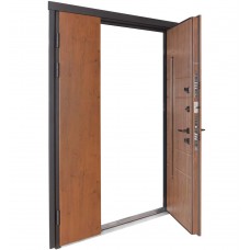 Двері вхідні БУЛАТ Термо Хаус модель 705/431 — 1200 мм Дуб бронза/Горіх натуральний