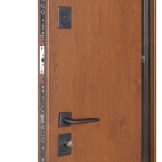 Двері вхідні БУЛАТ Термо Хаус модель 705/431 — 1200 мм Дуб бронза/Горіх натуральний