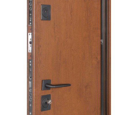 Входные двери БУЛАТ Термо Хаус модель 705/431 — 1200 мм Дуб бронза/Орех натуральный