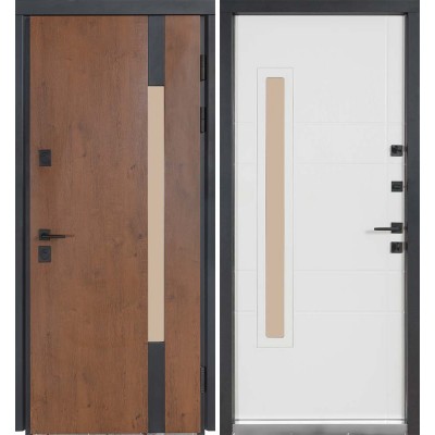 Входные двери БУЛАТ Термо Хаус модель 705/431 Дуб бронза/Молочный