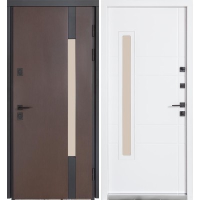 Входные двери БУЛАТ Термо Хаус модель 705/431 Венге темный/Белый атласный