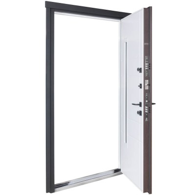 Входные двери БУЛАТ Термо Хаус модель 705/431 Венге темный/Белый атласный