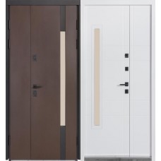 Двері вхідні БУЛАТ Термо Хаус модель 705/431 — 1200 мм Венге темний/Білий атласний