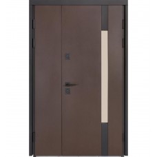 Двері вхідні БУЛАТ Термо Хаус модель 705/431 — 1200 мм Венге темний/Білий атласний