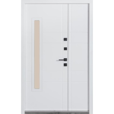 Входные двери БУЛАТ Термо Хаус модель 705/431 — 1200 мм Венге темный/Белый атласный