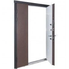Двері вхідні БУЛАТ Термо Хаус модель 705/431 — 1200 мм Венге темний/Білий атласний