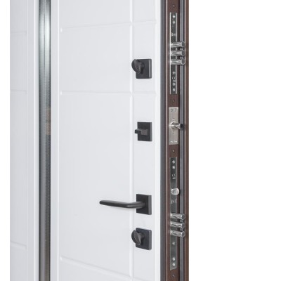 Входные двери БУЛАТ Термо Хаус модель 705/431 — 1200 мм Венге темный/Белый атласный