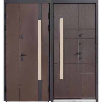 Входные двери БУЛАТ Термо Хаус модель 705/431 — 1200 мм Венге темный/Венге темный