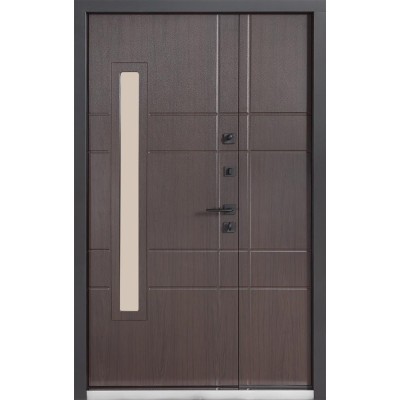 Входные двери БУЛАТ Термо Хаус модель 705/431 — 1200 мм Венге темный/Венге темный