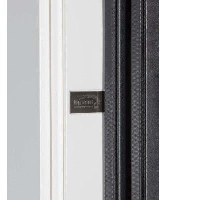 Вхідні двері БУЛАТ Термо Олимп модель 575/568 Оксид чорний/Білий матовий