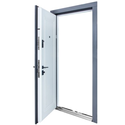 Входные двери БУЛАТ Термо Статус модель 269/263 Хром/Белый матовий