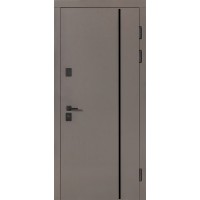 Двері вхідні БУЛАТ Термо Ультра модель 546/607 Тиснений камінь сієна/Біла шагрень