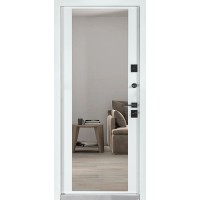 Двері вхідні БУЛАТ Термо Ультра модель 546/607 Тиснений камінь сієна/Біла шагрень