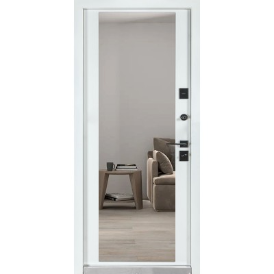 Вхідні двері БУЛАТ Термо Ультра модель 546/607 Тиснений камінь сієна/Біла шагрень