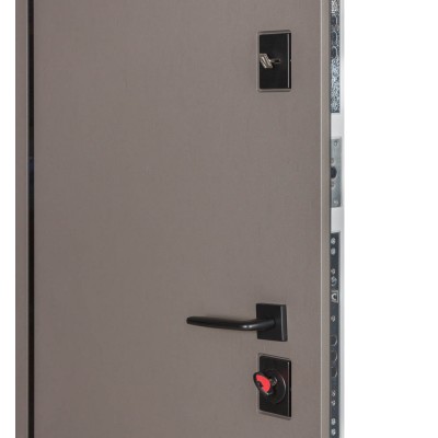 Вхідні двері БУЛАТ Термо Ультра модель 546/607 Тиснений камінь сієна/Біла шагрень