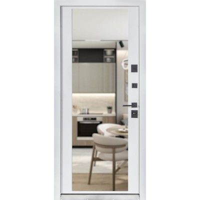 Входные двери БУЛАТ Термо Ультра модель 546/607 Антрацит серый/Белая шагрень