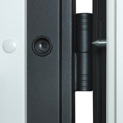 Входные двери БУЛАТ Термо Ультра модель 546/607 Антрацит серый/Белая шагрень