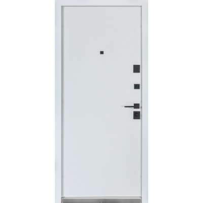 Входные двери БУЛАТ Термо Ультра модель 567 Гладкая хром/Белый матовий