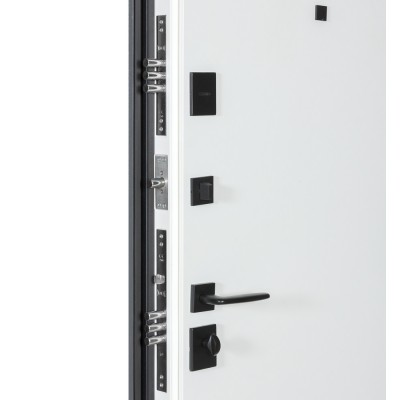 Входные двери БУЛАТ Термо Ультра модель 567 Гладкая хром/Белый матовий