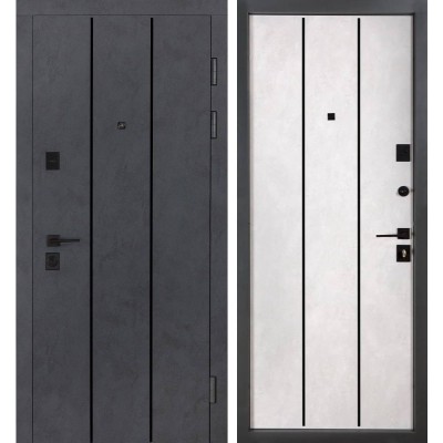 Входные двери БУЛАТ Ультра модель 535 Бетон антрацит/Бетон снежный